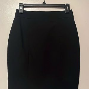 Black pencil skirt w/slit in back